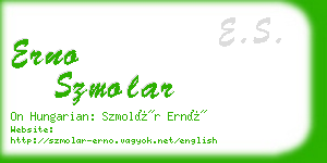 erno szmolar business card